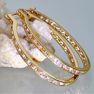 New 14K Gold Plated Hoop Earrings